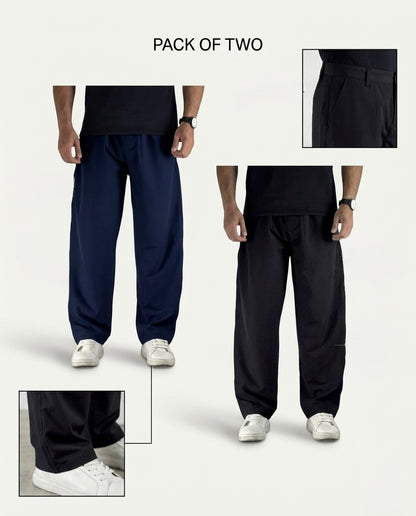 Pack Of Two Trousers - Nevy & Black