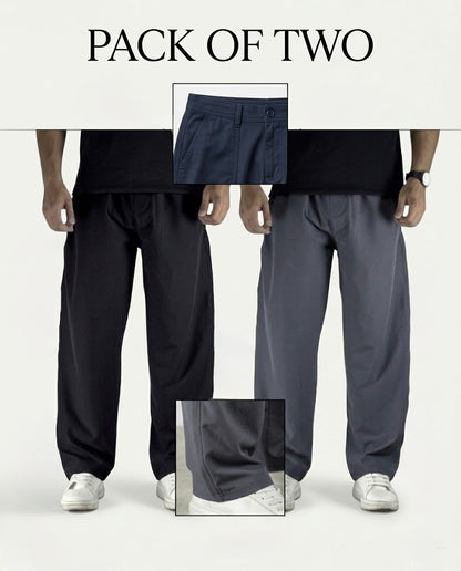 Pack Of Two Trousers - Black & Gray