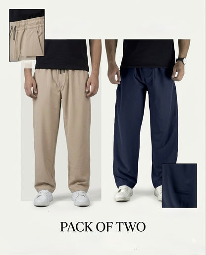 Pack Of Two Trousers - Beige & Nevy