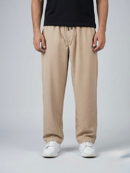 Wide Leg Joggers - Beige