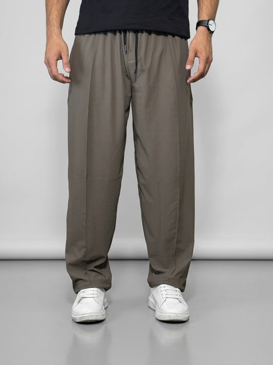 Wide Leg Joggers - (Front panel) Olive Taupe