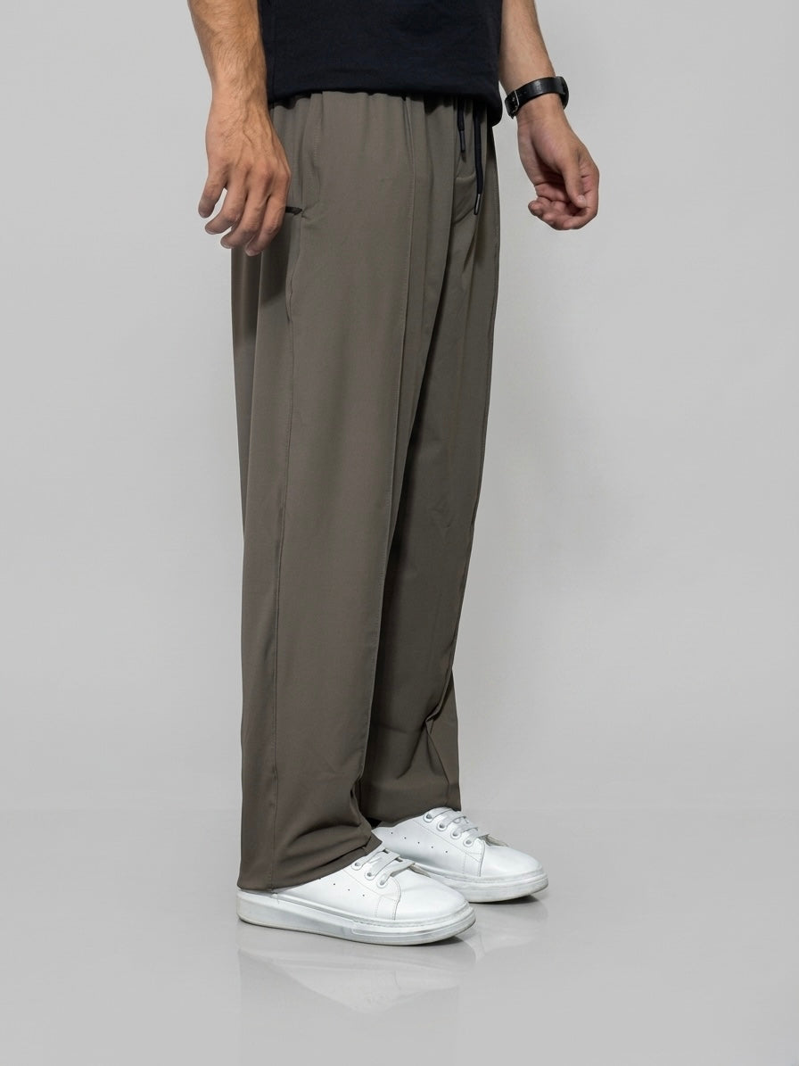 Wide Leg Joggers - (Front panel) Olive Taupe