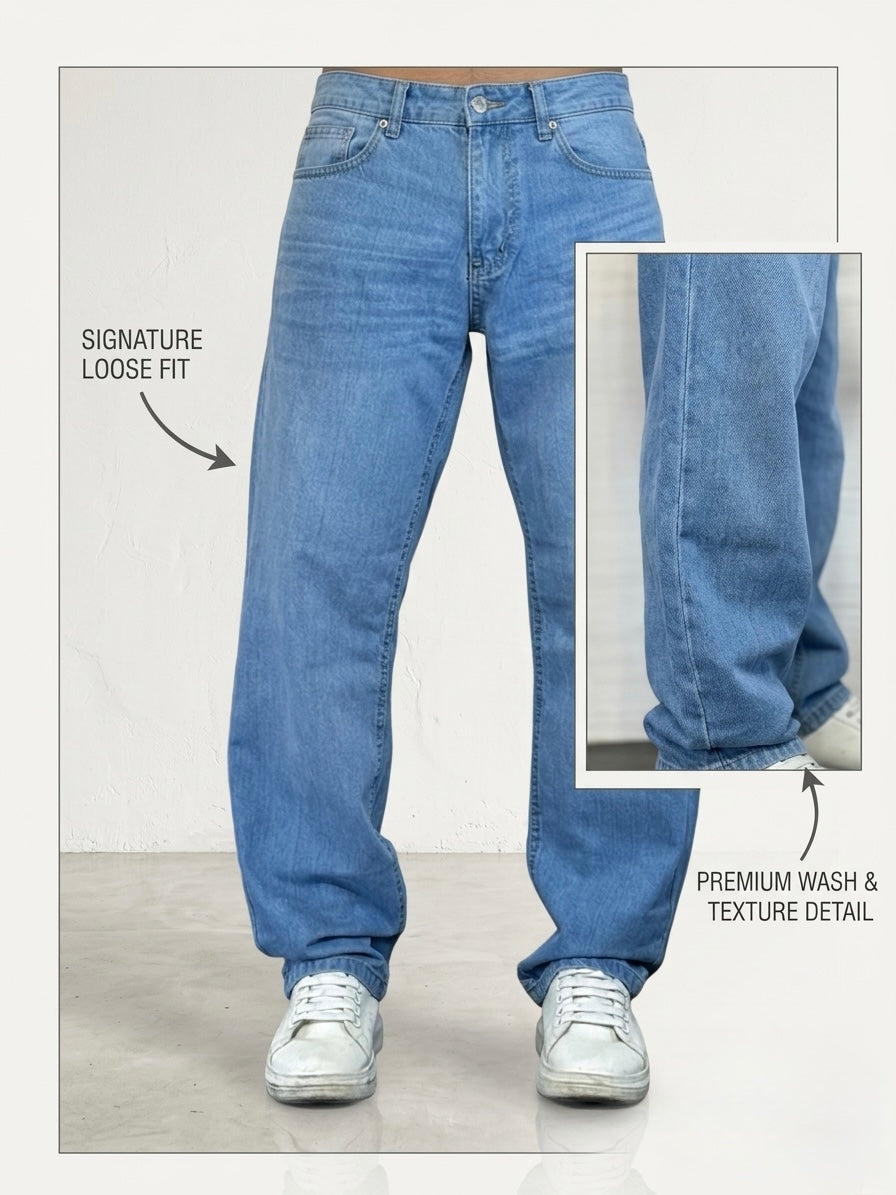 Streetwear Jeans - Mid Blue