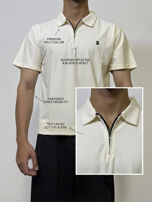 Polo Quater zip - off White