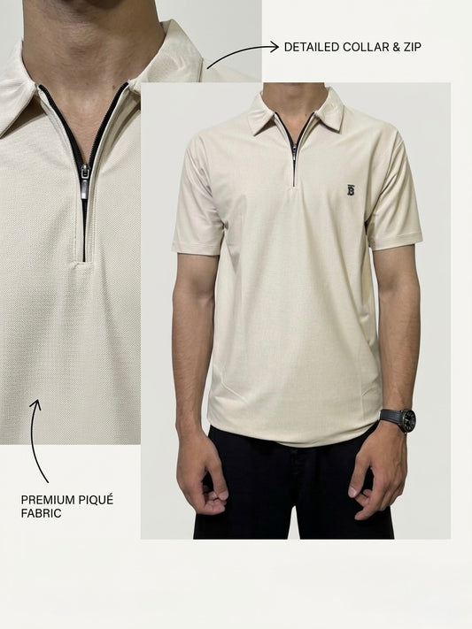 Polo Quater zip - Beige