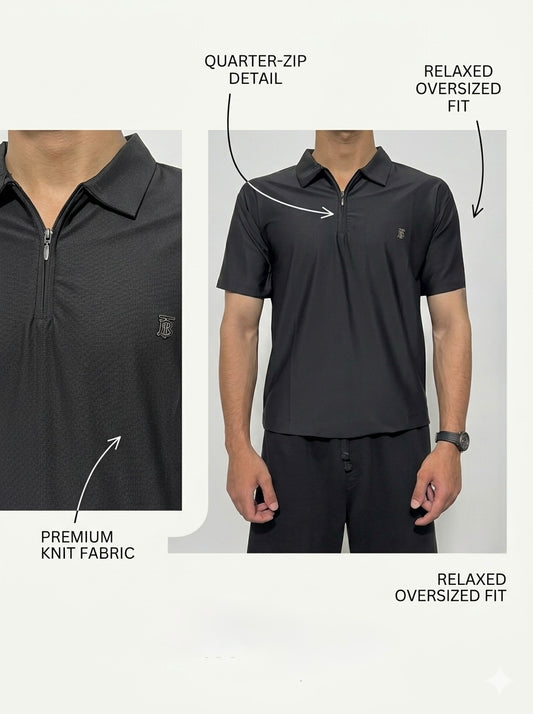 Polo Quater zip - Black
